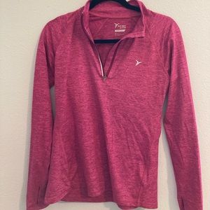 Pink heathered old navy long sleeve workout top
